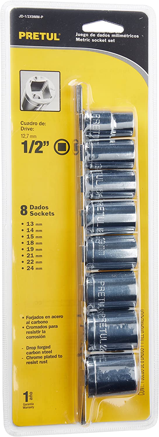 BỘ ĐẦU KHẨU 8 ĐẦU PRETUL - 21176 (JD-1/2X9MM-P)