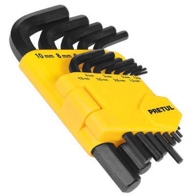BỘ LỤC GIÁC 13 CHI TIẾT HỆ M, 1.3-10mm PRETUL - 21857(ALL-13M-P)
