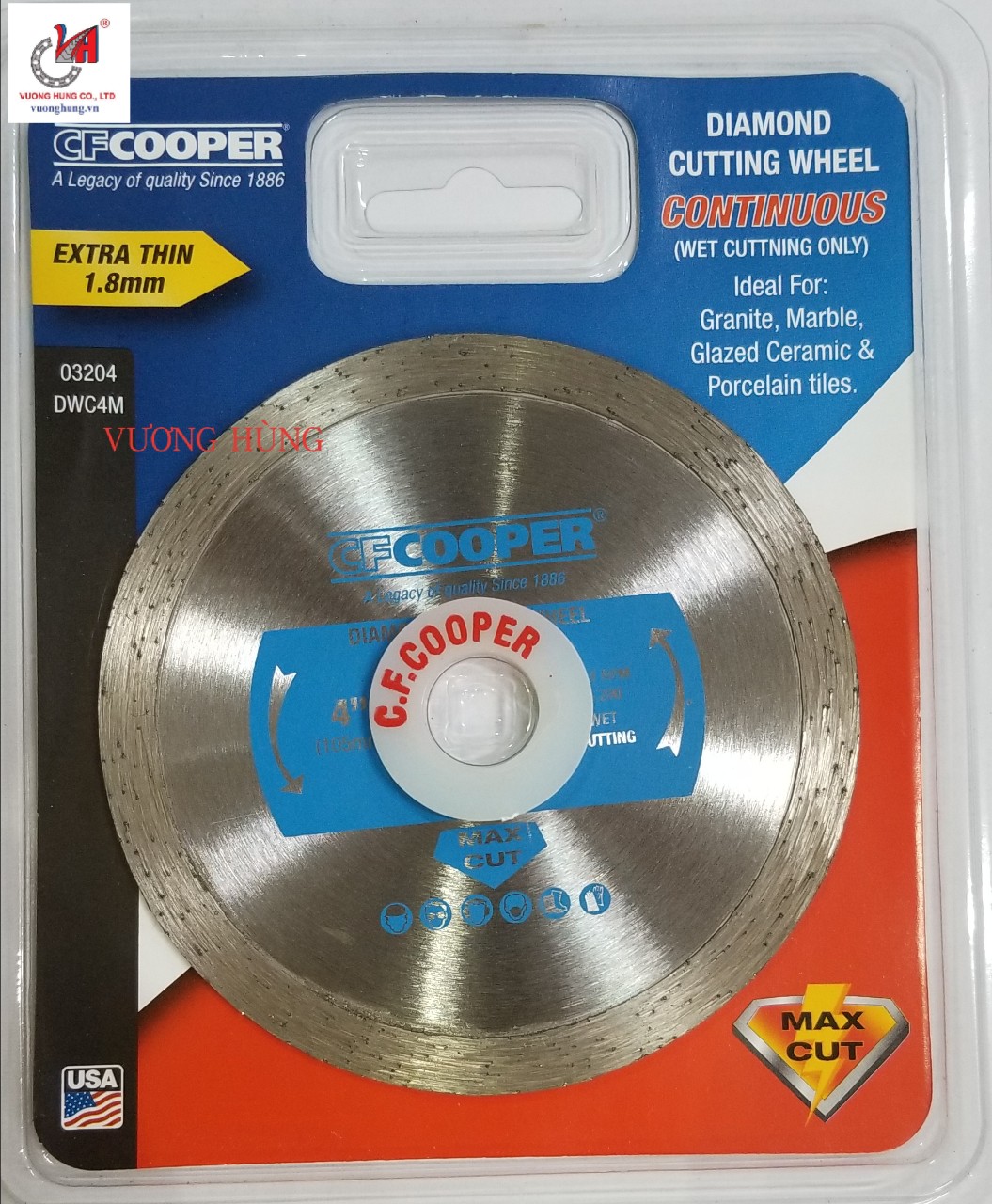 LƯỠI CẮT KIM CƯƠNG ƯỚT 105X1.8X20mm COOPER ( DWC4M )