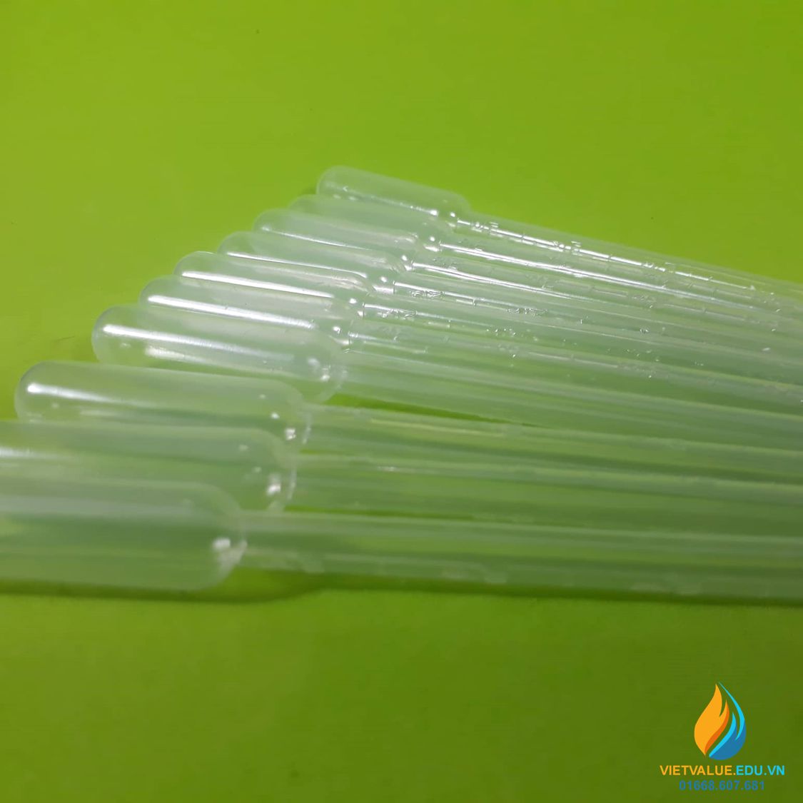 10 chiếc Pipet hút bằng nhựa PE, tiệt trùng, dung tích hút 0,5ml