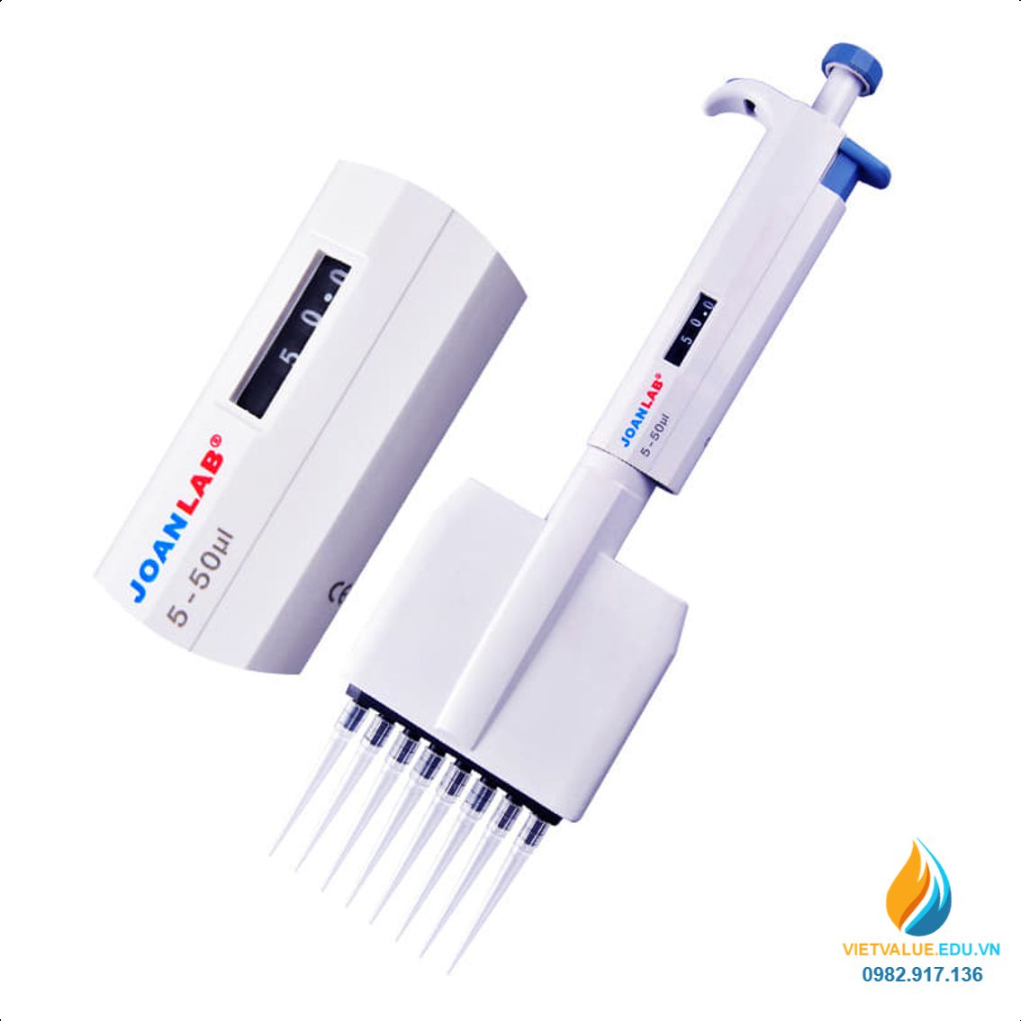 Micro Pipet hút 8 kênh hút, mức bơm hút từ 50ul đến 300ul mã JOAN LAB M8-300