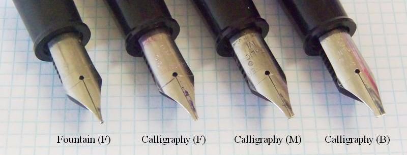 Các loại ngòi bút sử dụng khi viết chữ Callygraphy