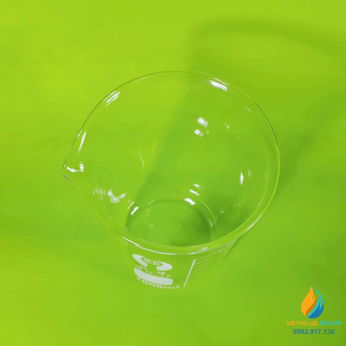 Cốc đong thủy tinh trong suốt, chịu nhiệt, có chia vạch, có mỏ, 1000ml