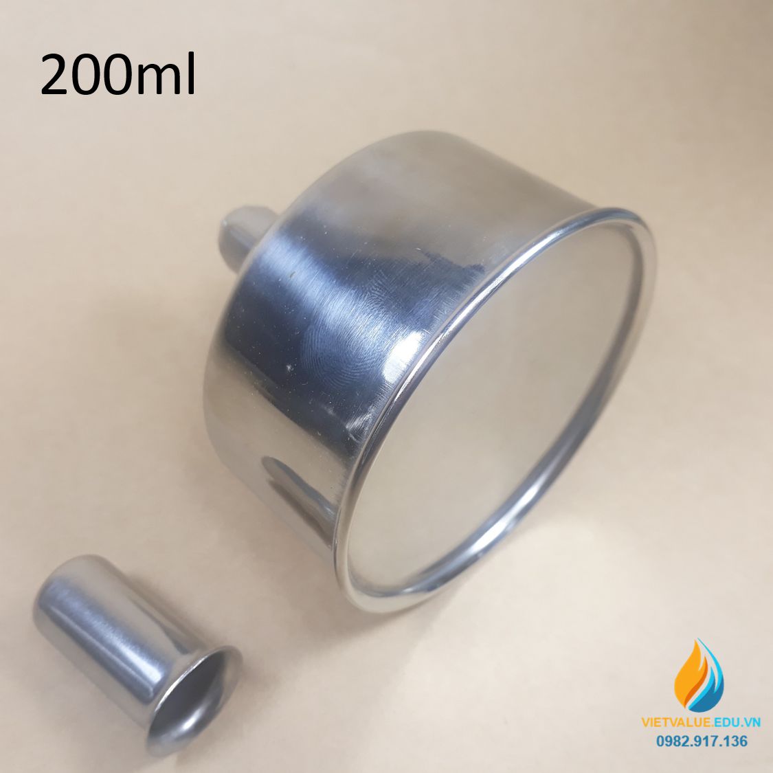 Đèn cồn inox không gỉ, đèn cồn thí nghiệm dung tích 200ml