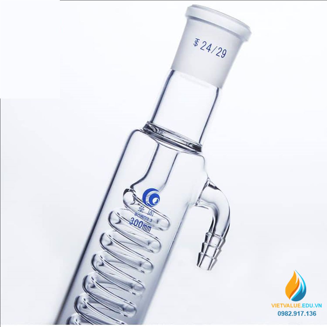 Ống ngưng tụ vòi cong, hình cầu thủy tinh 500mm 19x2 LG