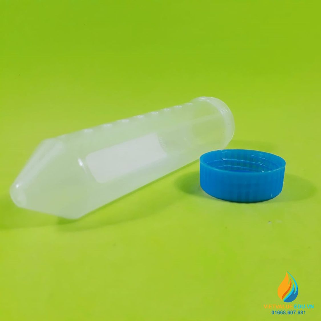 Ống li tâm tiệt trùng, dung tích 50ml, đáy nhọn, không bọc đáy phẳng.