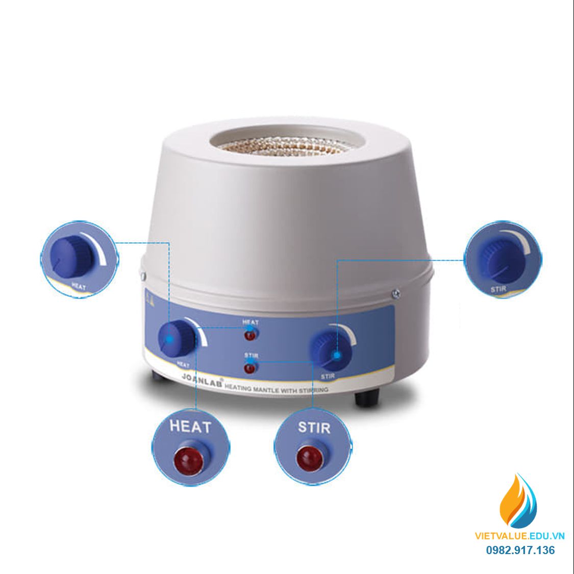 Máy ủ nhiệt JOAN LAB HMS-1000, điều chỉnh núm vặn, dung tích ủ 1000ml