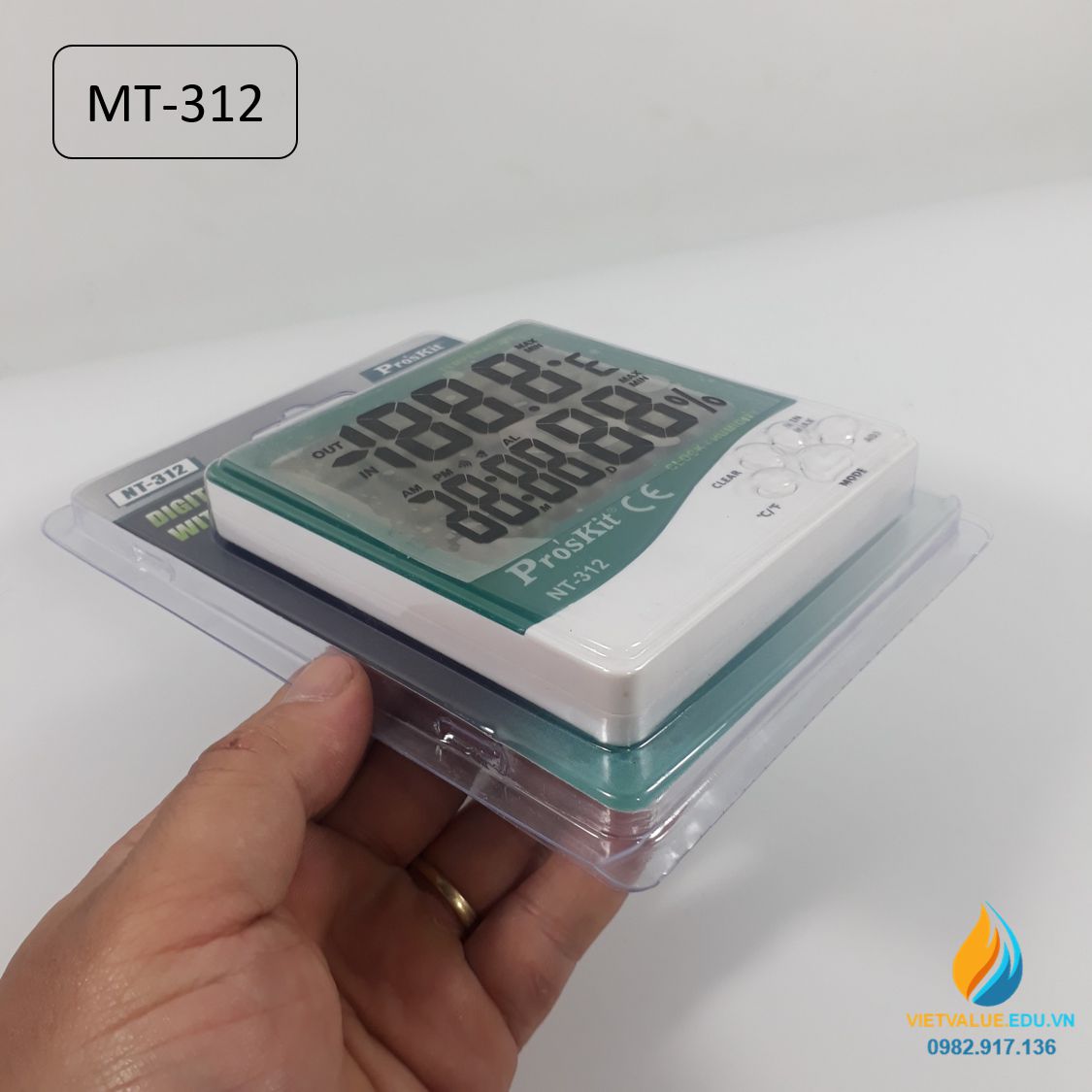 Đồng hồ ẩm kế Proxi model NT-312, ẩm kê đo giờ, nhiệt độ, độ ẩm, độ chính xác cao