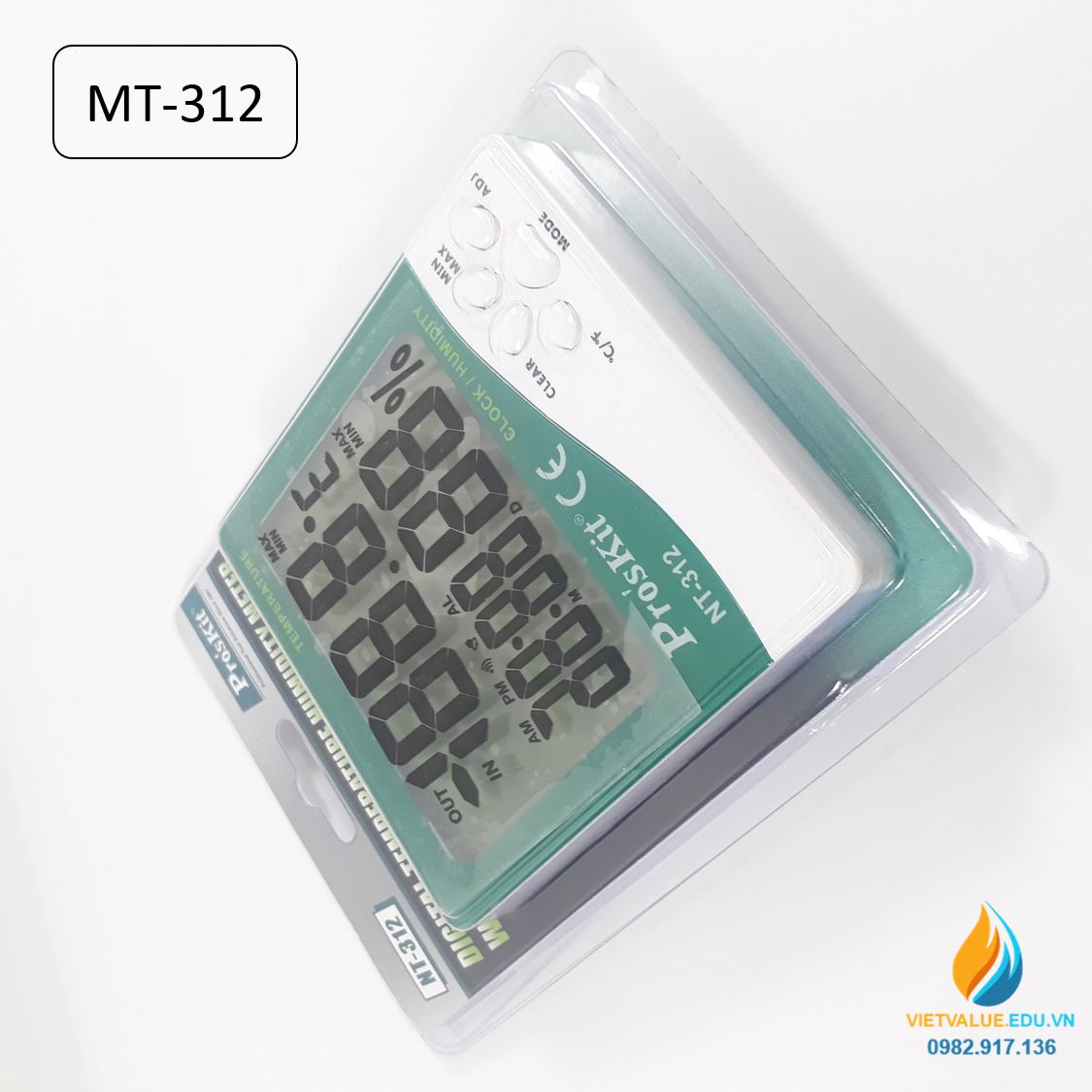 Đồng hồ ẩm kế Proxi model NT-312, ẩm kê đo giờ, nhiệt độ, độ ẩm, độ chính xác cao