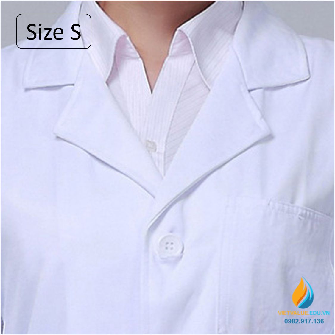 Áo blue phòng thí nghiệm, size S, áo bảo hộ phòng thí nghiệm dài tay, chất vải tốt