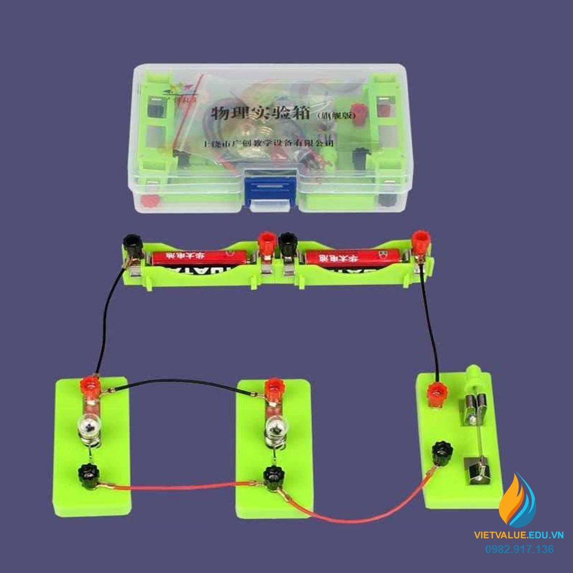 Bộ dụng cụ lắp ráp mạch điện thực hành vật lý, 15 sản phẩm đi kèm