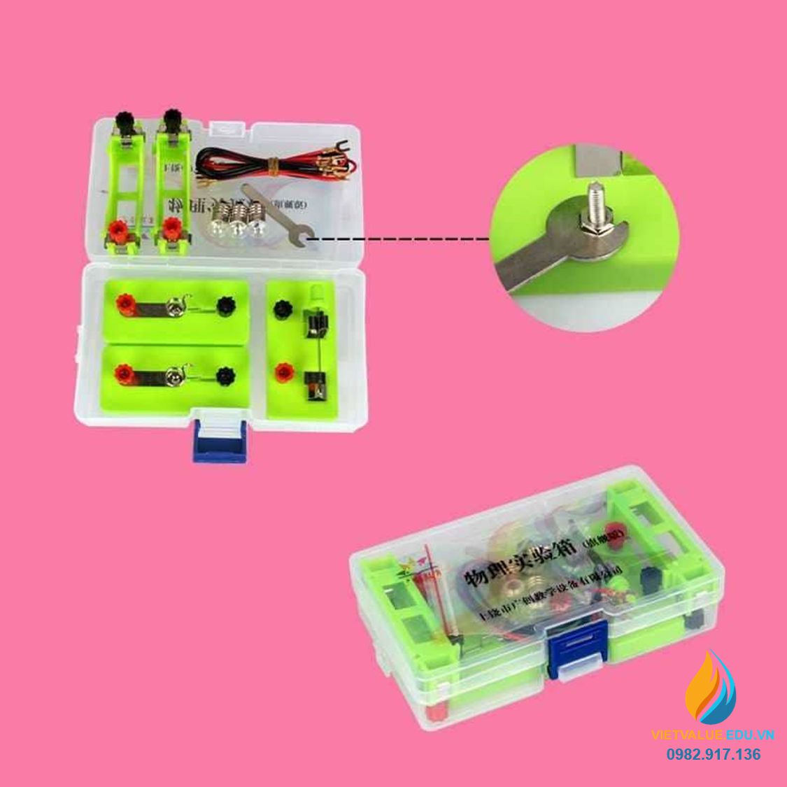 Bộ dụng cụ lắp ráp mạch điện thực hành vật lý, 15 sản phẩm đi kèm