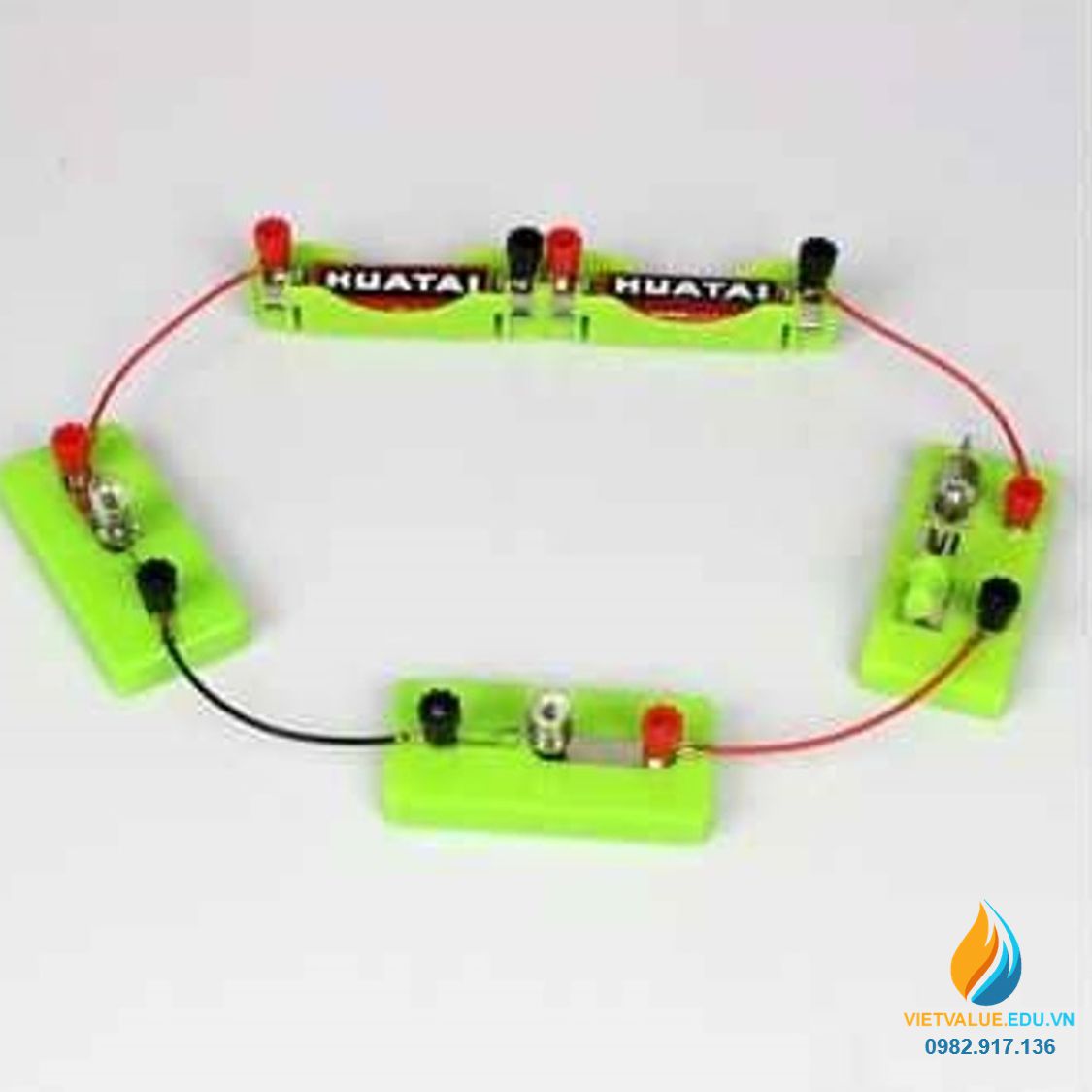 Bộ dụng cụ lắp ráp mạch điện thực hành vật lý, 15 sản phẩm đi kèm