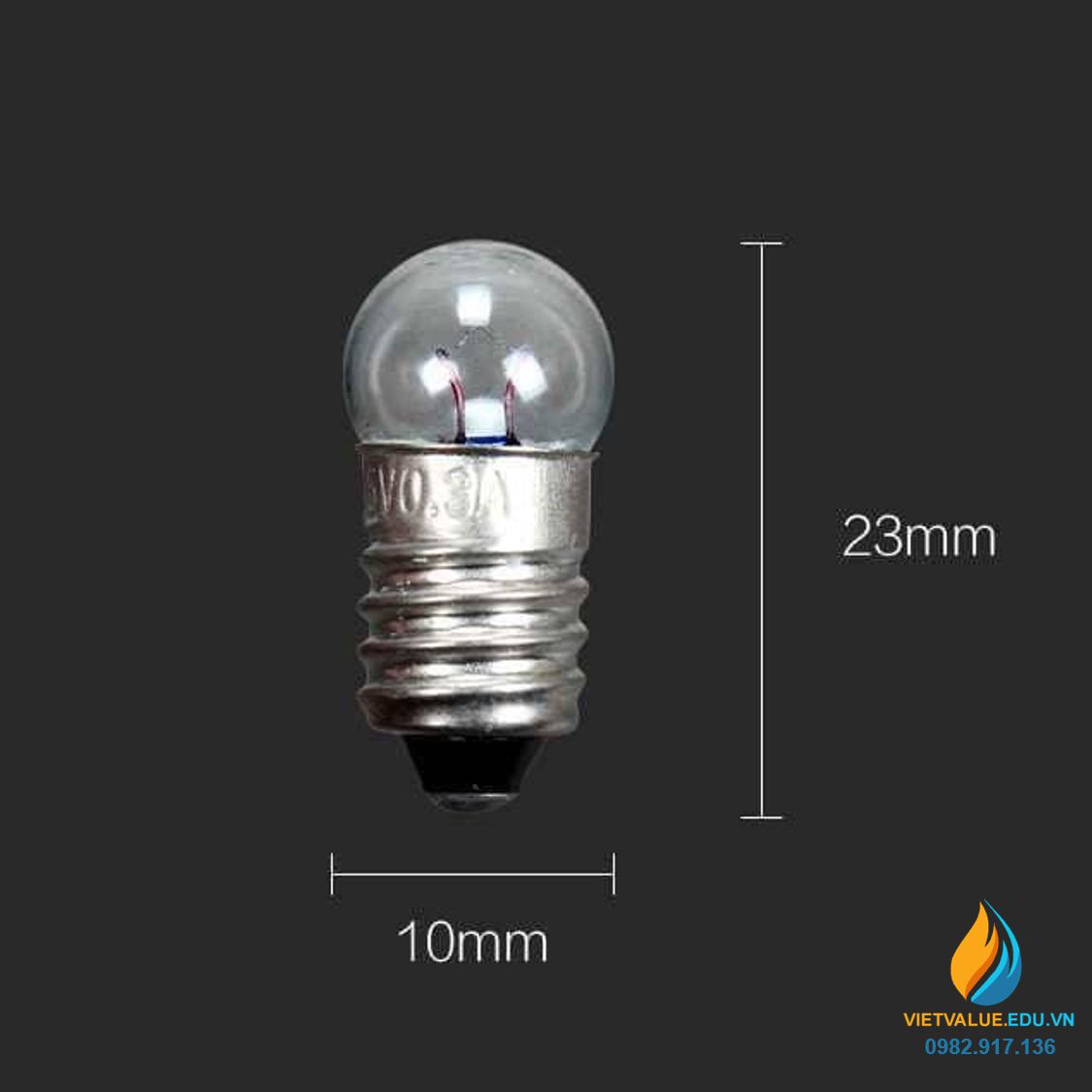 Bóng đèn ghép mạch điện, đui xoáy, dây tóc, điện áp 1.5V, 2.5V, 3.8V