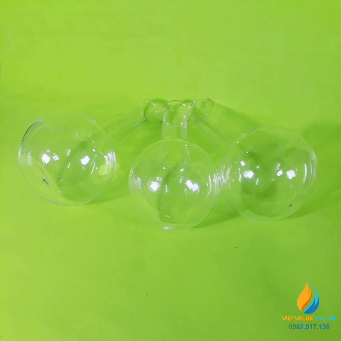 Bình cầu thủy tinh đáy tròn, cổ dài, không có nhánh, dung tích 250ml