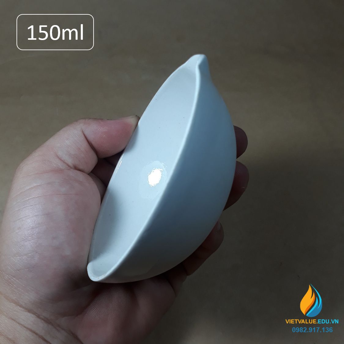 Bát sứ thí nghiệm nung mẫu, dung tích 150ml, chịu nhiệt độ cao 1200 độ C