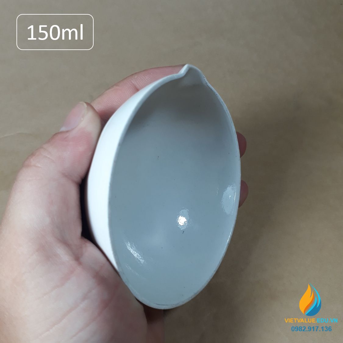 Bát sứ thí nghiệm nung mẫu, dung tích 150ml, chịu nhiệt độ cao 1200 độ C