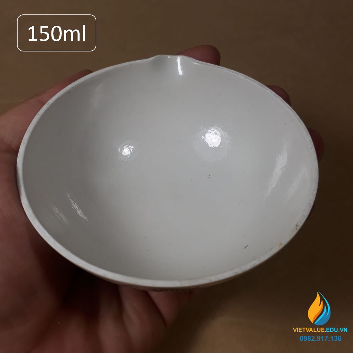 Bát sứ thí nghiệm nung mẫu, dung tích 150ml, chịu nhiệt độ cao 1200 độ C
