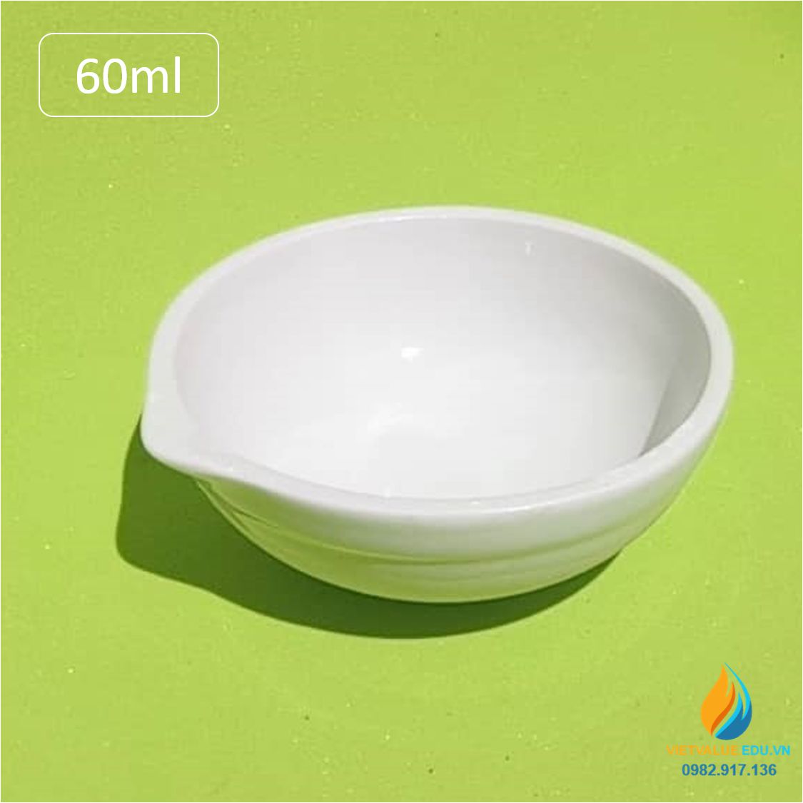 Bát sứ nung mẫu thí nghiệm, dung tích 60ml, có mỏ, chịu nhiệt