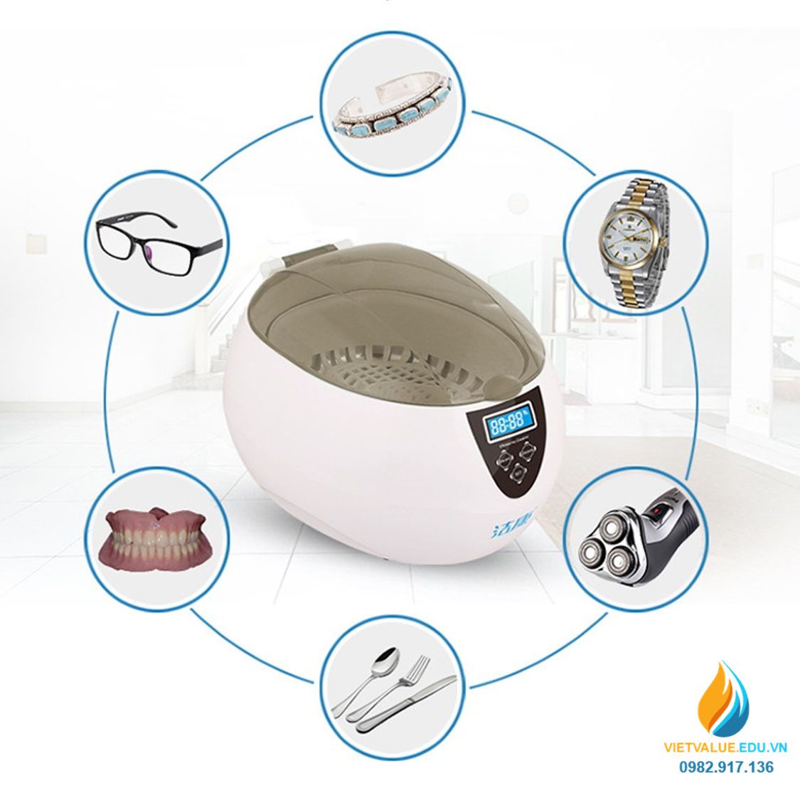 Bể rửa siêu âm mini CE5200 dung tích 0.75 lít 50W, máy rửa siêu âm tiêu chuẩn