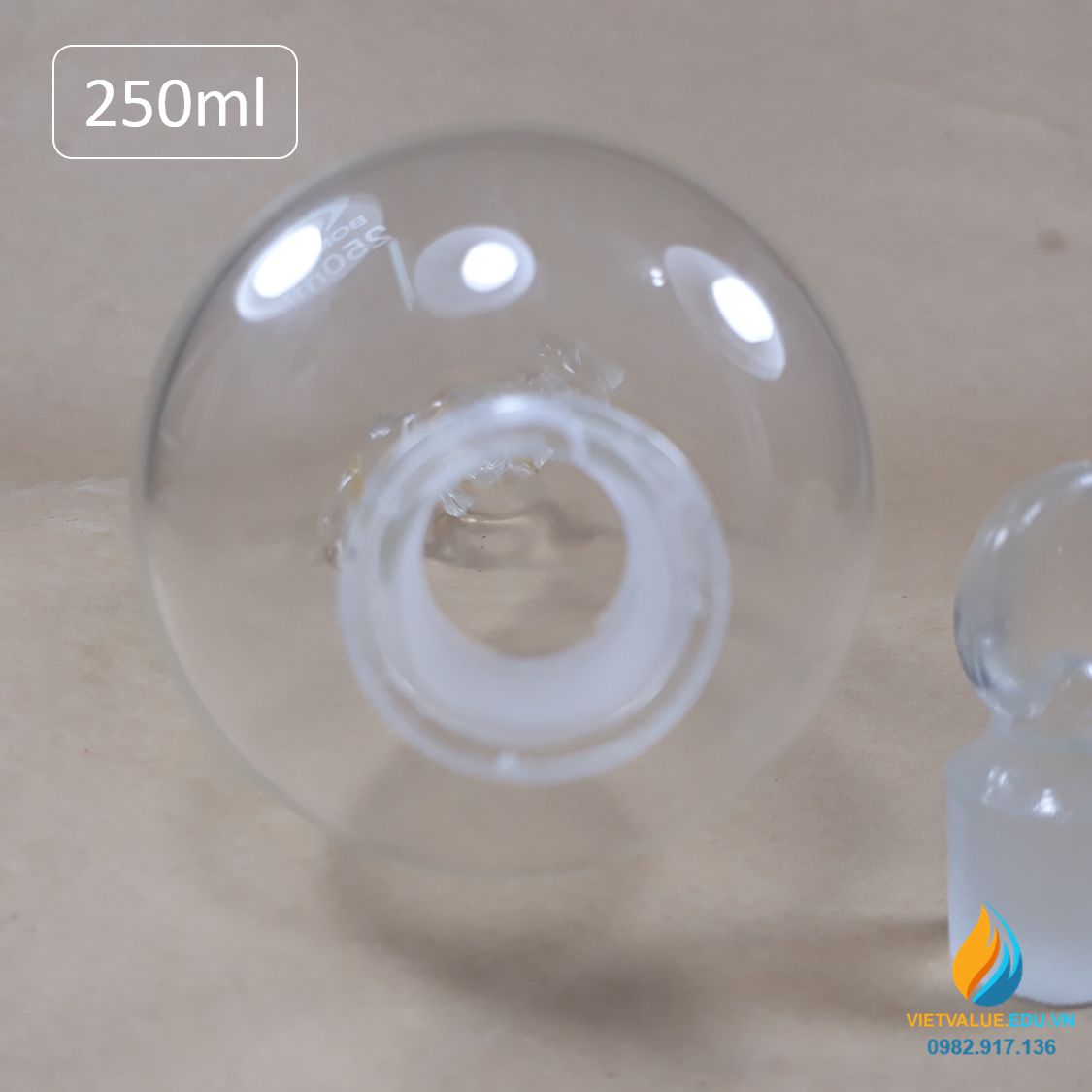 Bình lắng gạn quả lê, phễu tách hình quả lê, khóa thủy tinh, dung tích 250ml