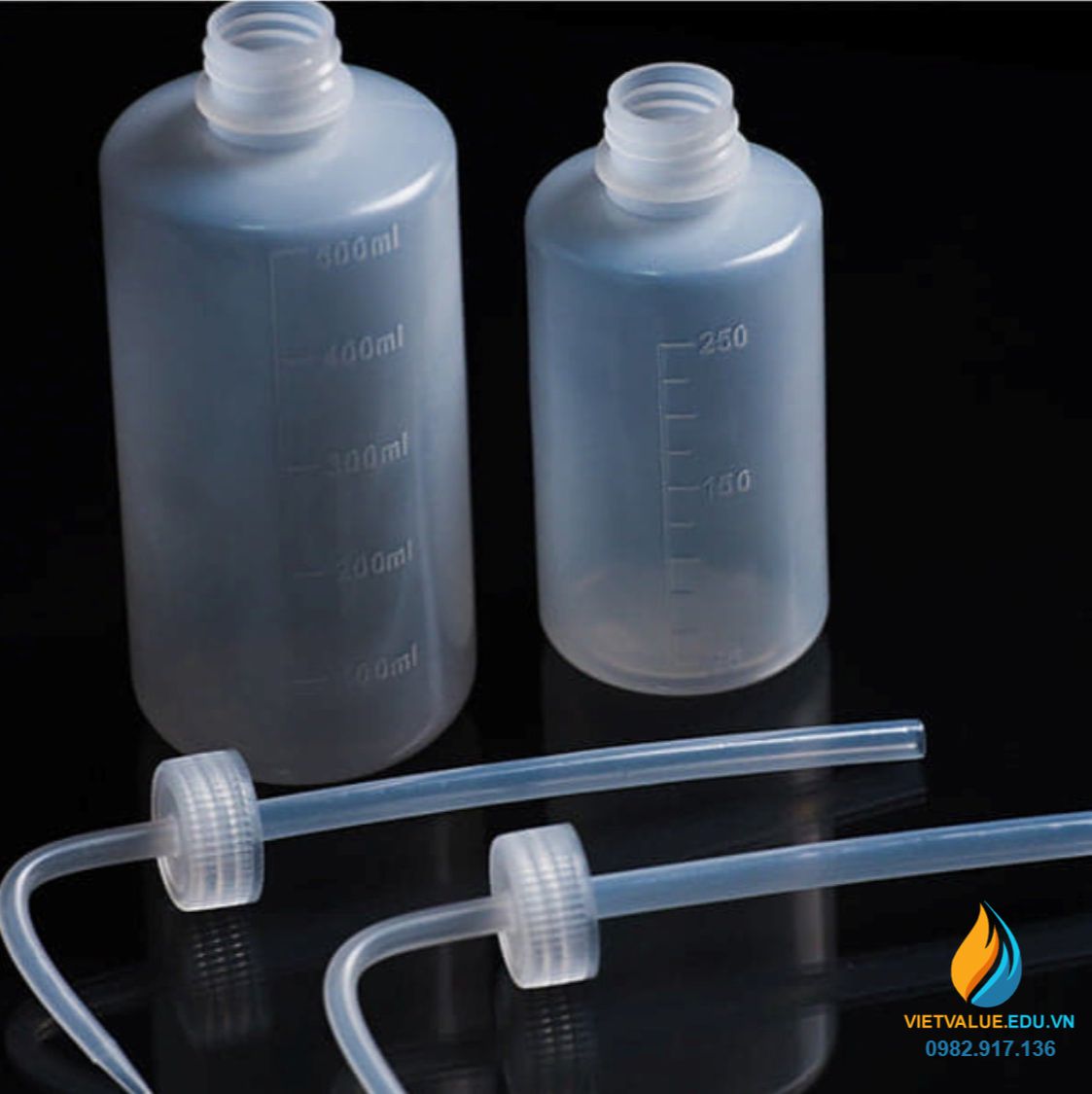 Bình tia nắp trắng, vòi cong, dung tích 150ml, nhựa PP