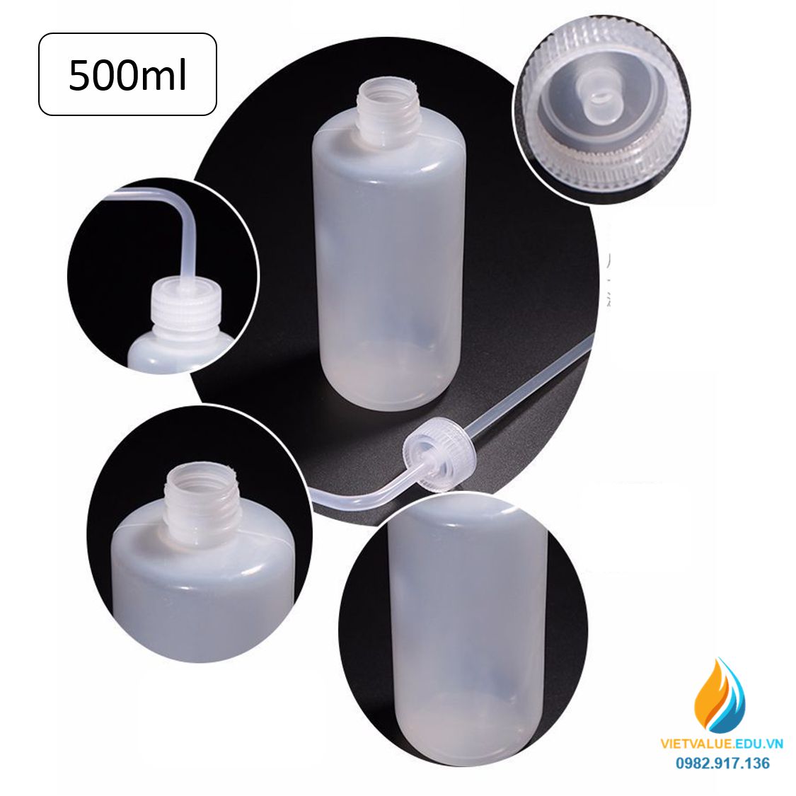 Bình tia vòi nhọn dung tích 500ml, chất liệu nhựa S bền bỉ