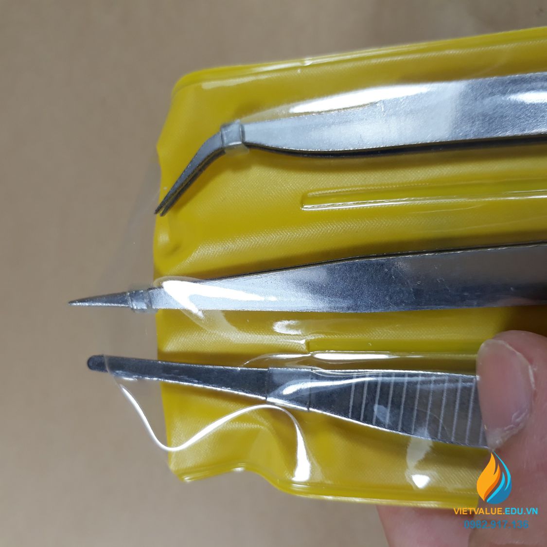 Bộ 3 nhíp điện tử thép trắng DIY không gỉ chống tĩnh điện TS9803