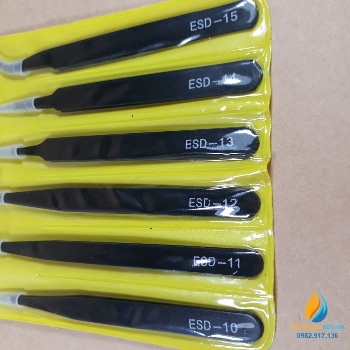 Bộ 6 nhíp ESD đen chống tĩnh điện, ESD10 đến ESD15 chất lượng cao