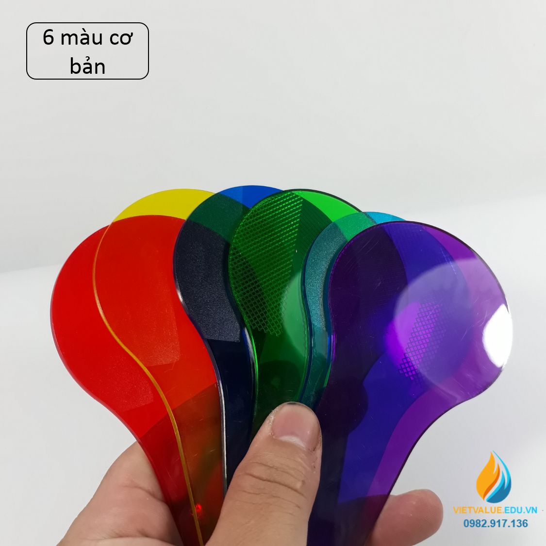 Bộ 6 tấm tính màu tổng hợp màu sắc ánh sáng, dụng cụ thực hành quang học