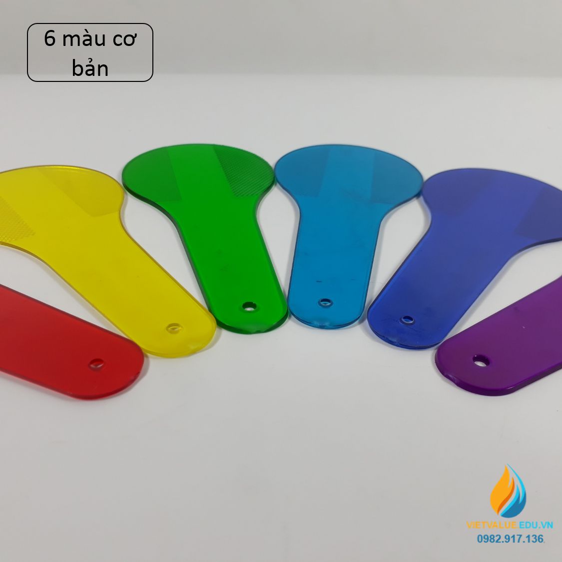 Bộ 6 tấm tính màu tổng hợp màu sắc ánh sáng, dụng cụ thực hành quang học