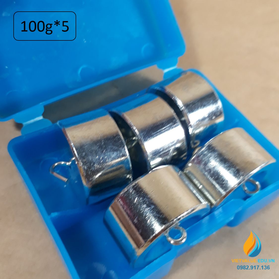 Bộ 5 quả nặng 100 gam có móc treo, bộ quả nặng gia trọng và hệ cơ học