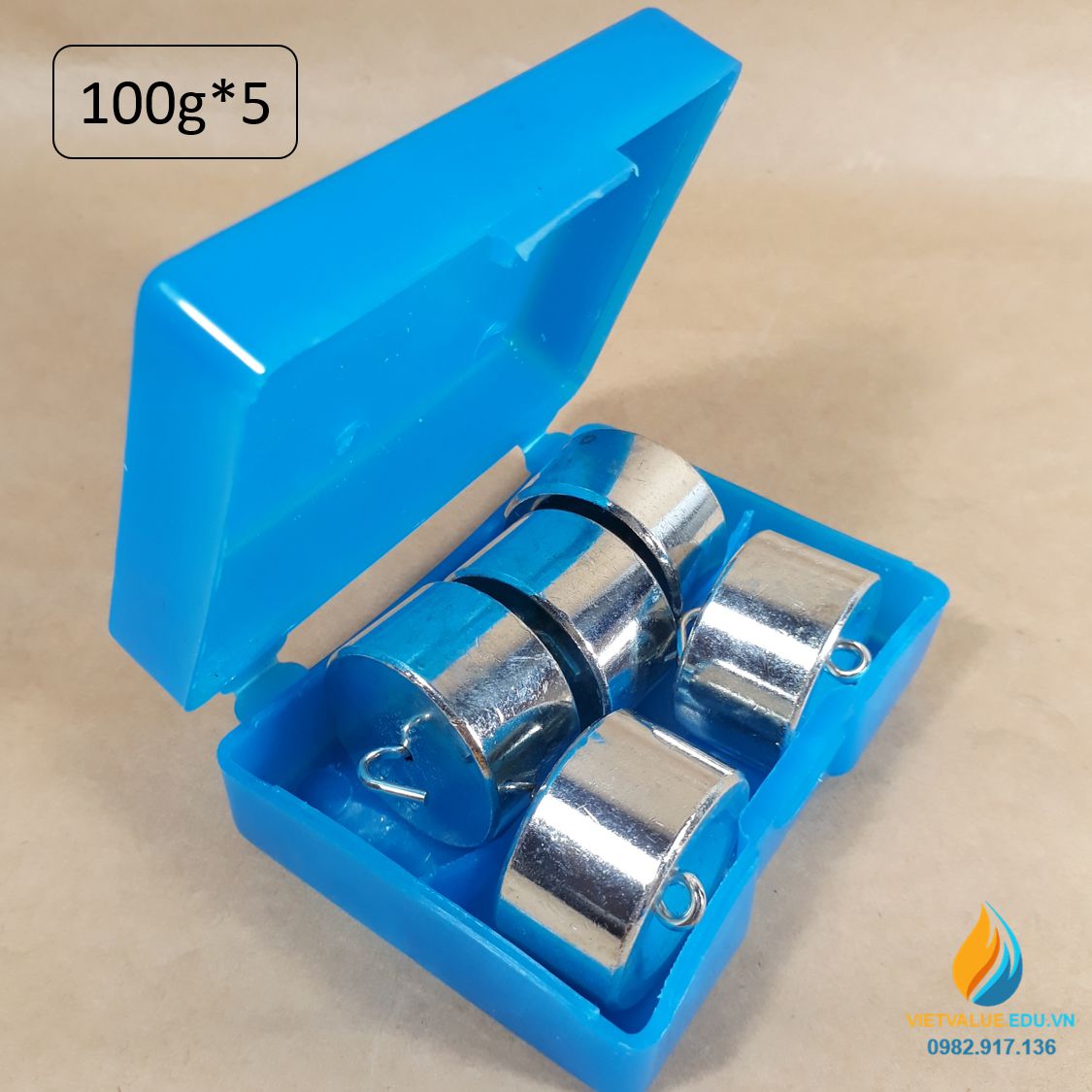 Bộ 5 quả nặng 100 gam có móc treo, bộ quả nặng gia trọng và hệ cơ học