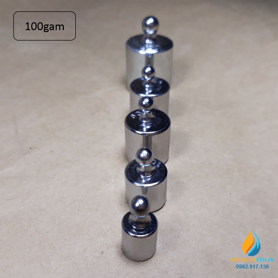 Bộ 5 quả nặng, trọng lượng 5g, 10 g, 20 g, 50 g, 100 g, bộ quả nặng 100 gam cân Robecvan
