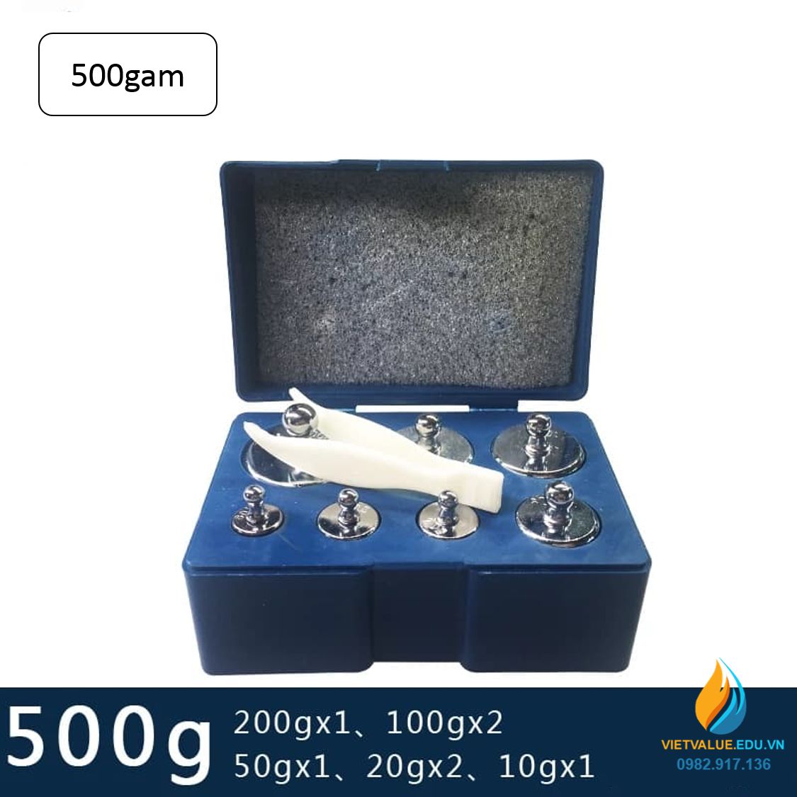 Bộ quả nặng 500 gam cho cân Robecvan định lượng chất