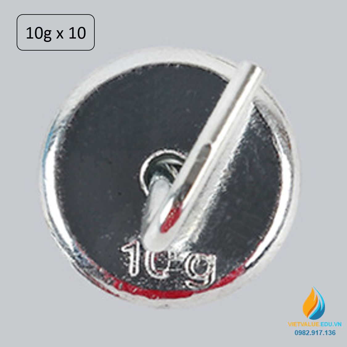 Bộ 10 quả nặng trọng lượng 10 gam, có móc treo, bộ quả nặng cơ học phòng thí nghiệm