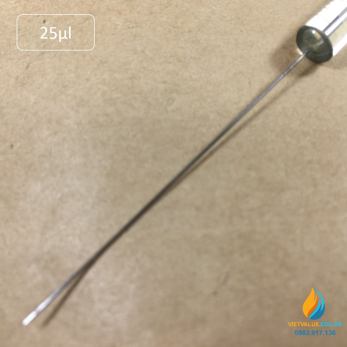 Bơm tiêm xy lanh thủy tinh siêu nhỏ dung tích bơm 25ul pha khí vạch chia