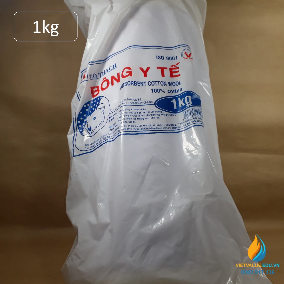 Bông Bảo Thạch, bông đóng gói 1kg mỗ gói, bông y tế đảm bảo chất lượng