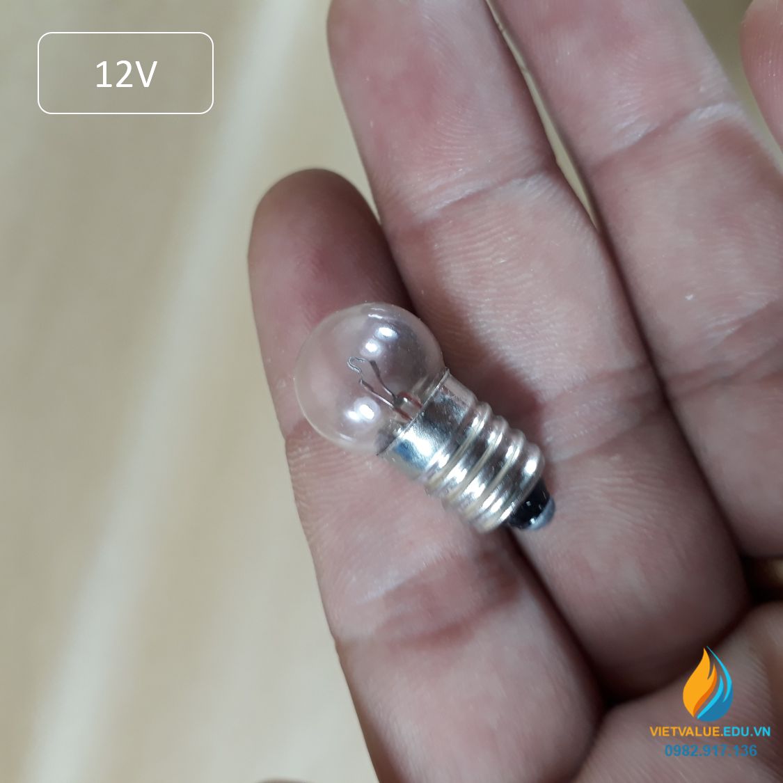 Bóng đèn thí nghiệm 12V, đui xoáy, dây tóc, bóng đèn lắp ráp mạch điện