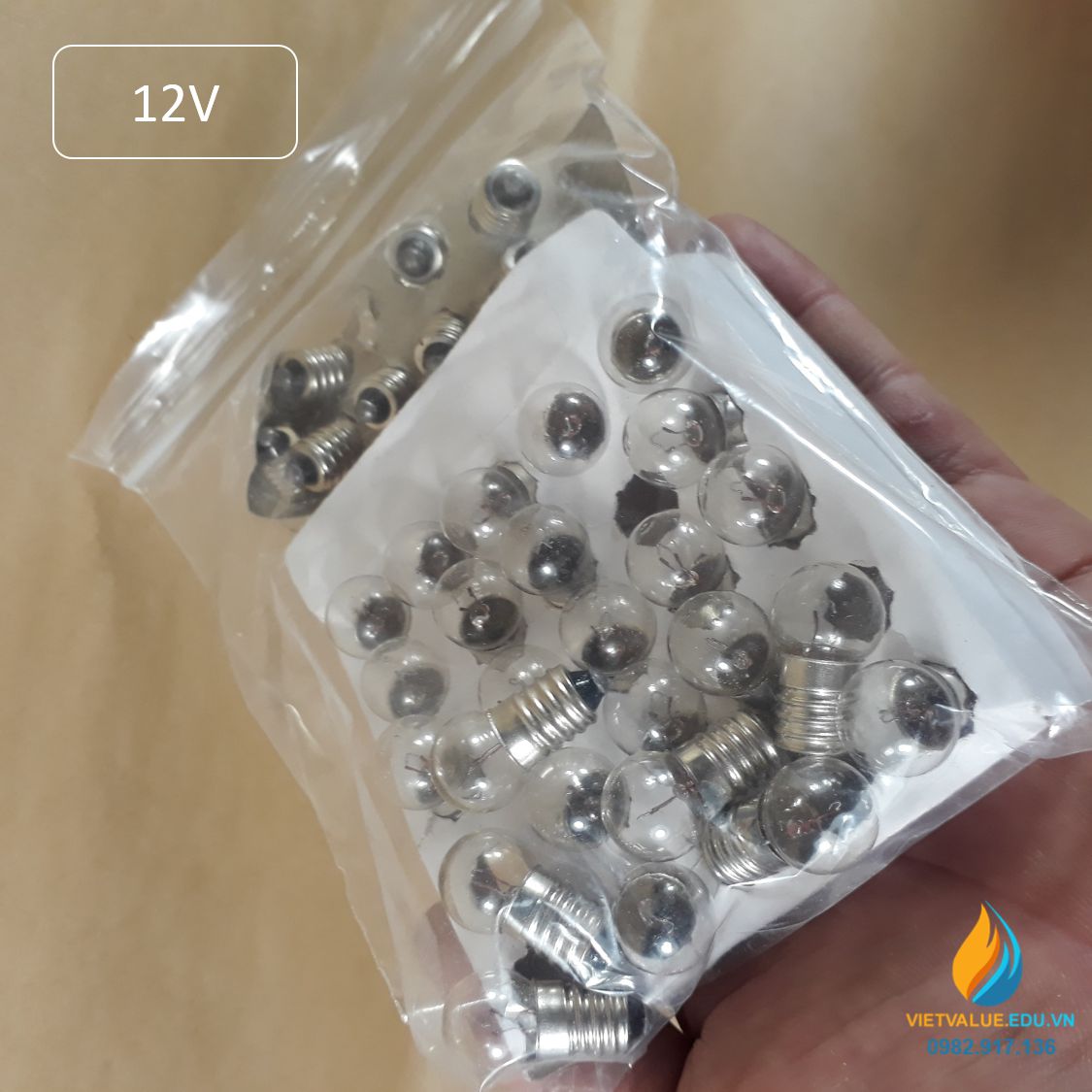 Bóng đèn thí nghiệm 12V, đui xoáy, dây tóc, bóng đèn lắp ráp mạch điện