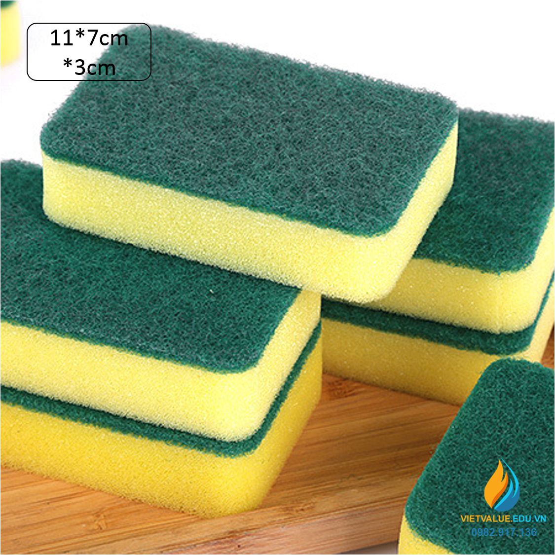 Miếng chổi cọ lau chùi, kích thước 11*7*3cm, dành cho học sinh tiểu học thực hành bài học ngoại khóa