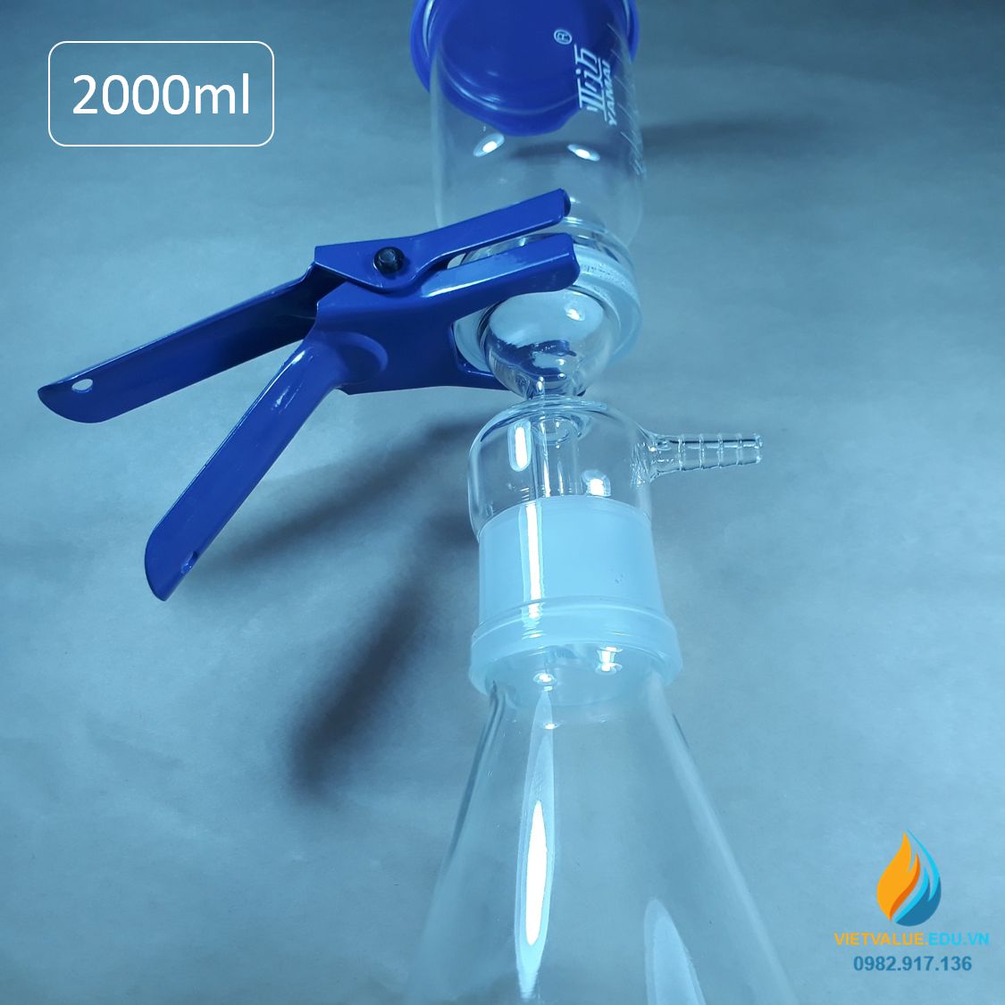 Bộ lọc hút chân không dung tích 2000ml, thủy tinh borosilicate chịu áp cao