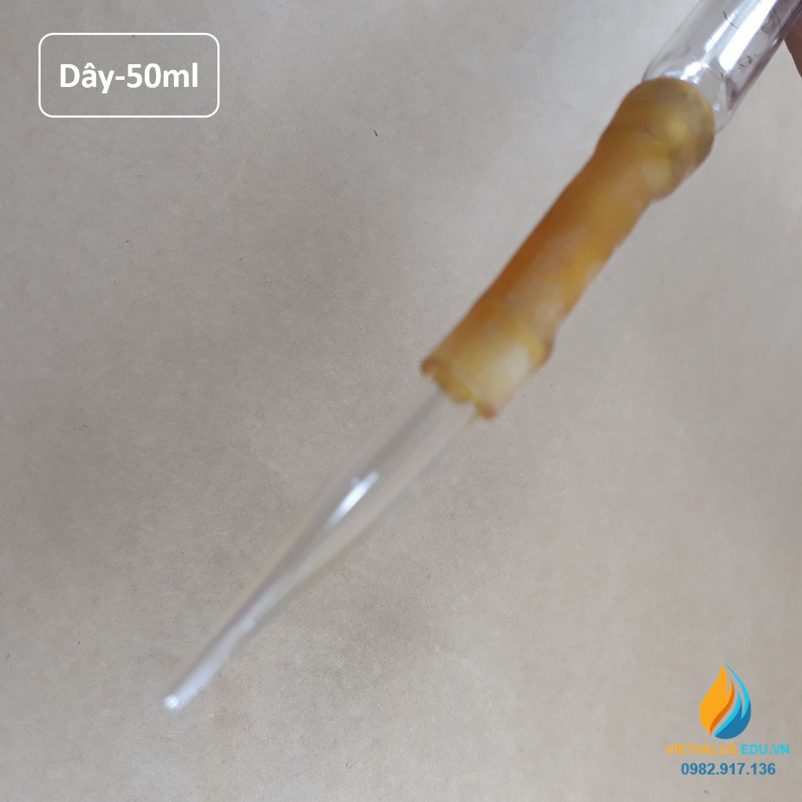 Buret thủy tinh, khóa dây dung tích 50ml, vạch chia hãng Bomex, không bạc chao