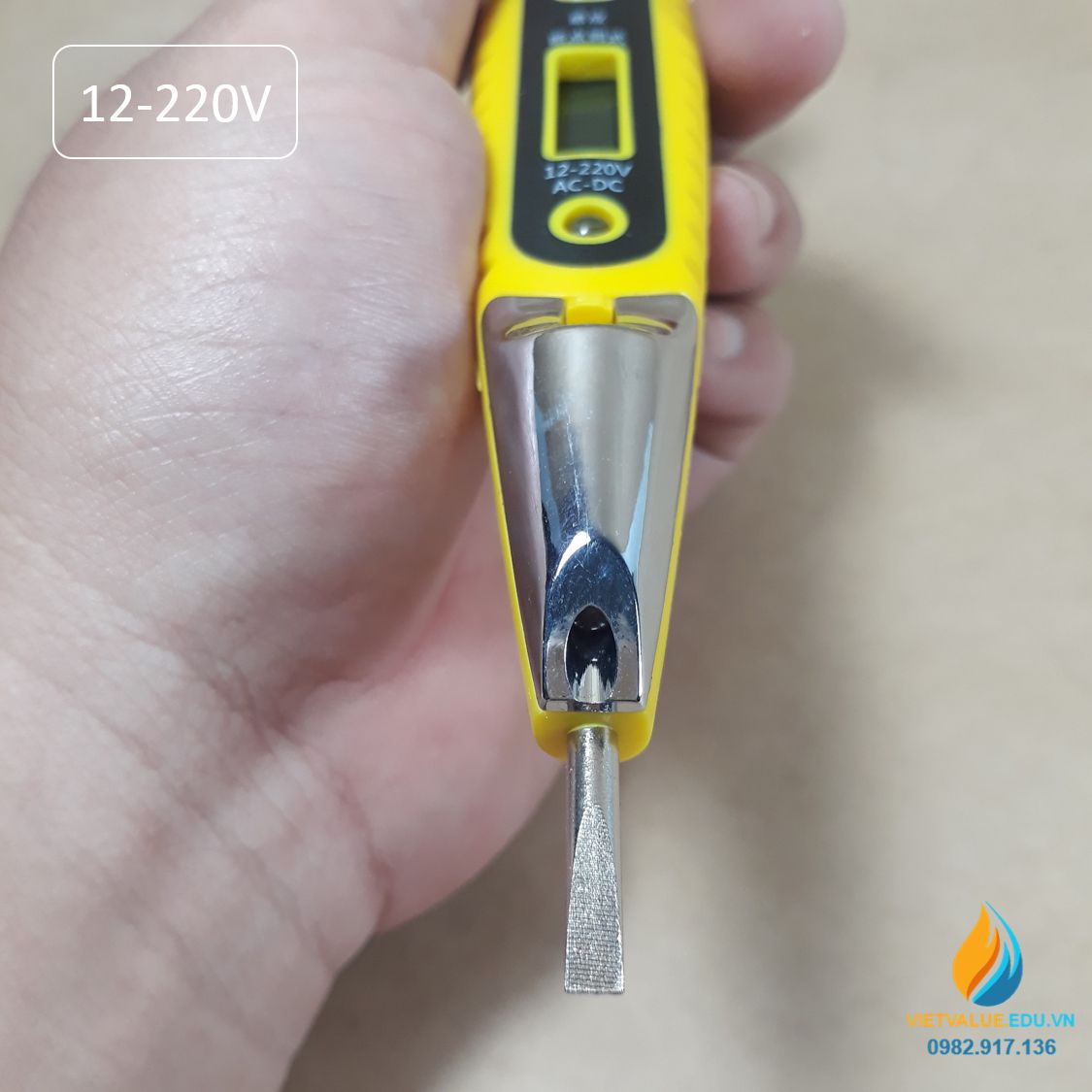 Bút điện đa năng model MT-VT21-000, phạm vi đo 12V đến 220V hiển thị LCD giá trị chính xác