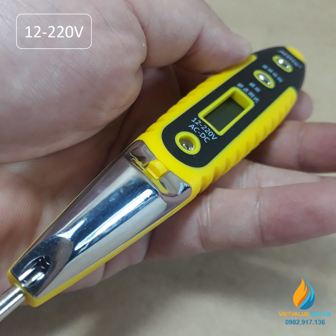 Bút điện đa năng model MT-VT21-000, phạm vi đo 12V đến 220V hiển thị LCD giá trị chính xác