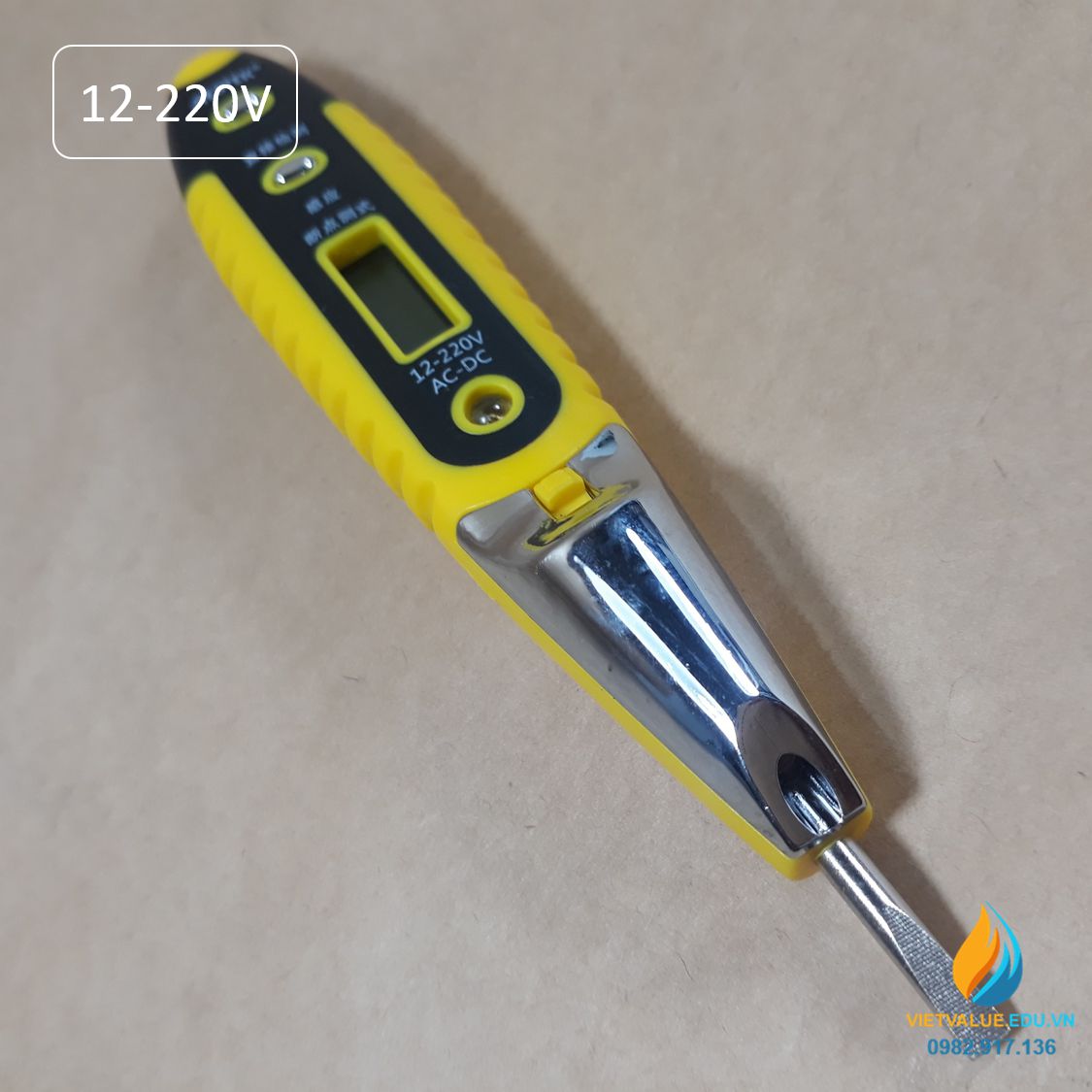 Bút điện đa năng model MT-VT21-000, phạm vi đo 12V đến 220V hiển thị LCD giá trị chính xác