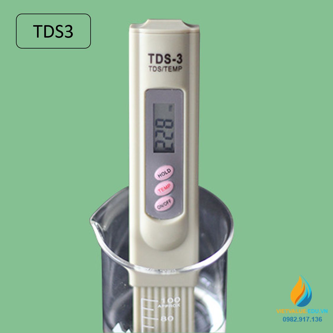 Bút TDS3 kiểm tra độ cứng của nước, hiển thị LCD, 3 phím điều chỉnh