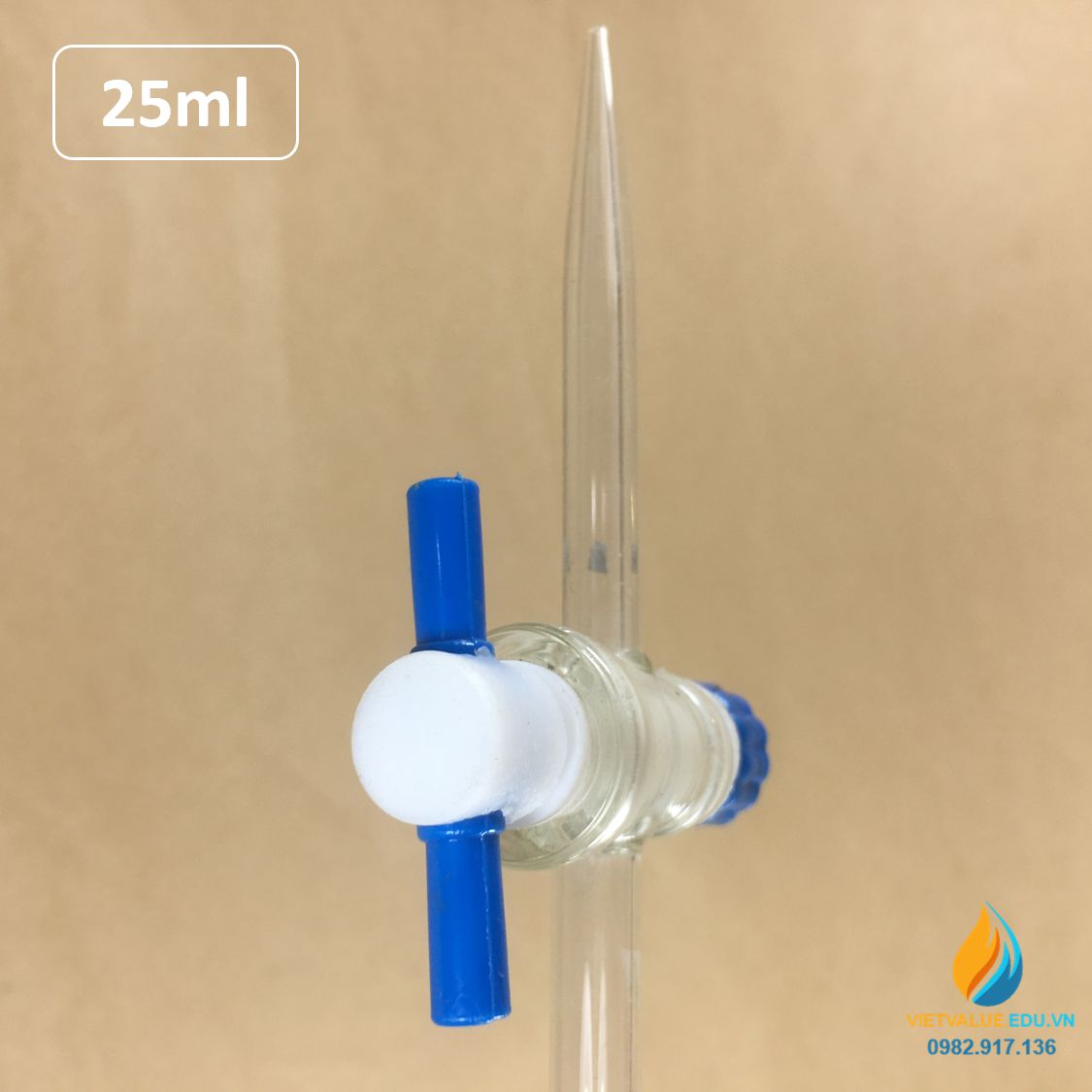 Butrret thủy tinh khóa nhựa, dung tích 25ml không có bạc chao, thủy tinh trong suốt