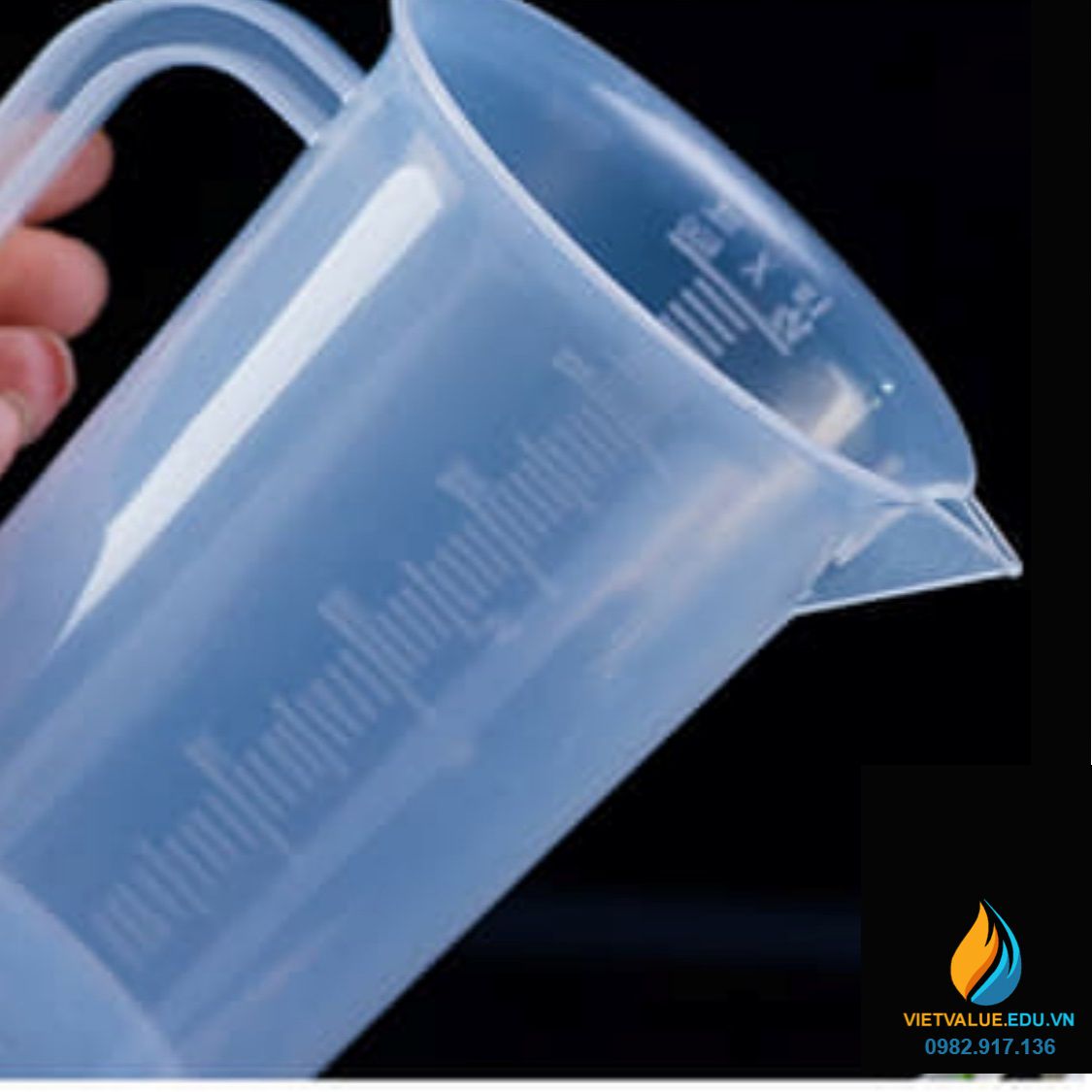 Ca đong hóa chất bằng nhựa PP trong, thành cao, dung tích 2000ml