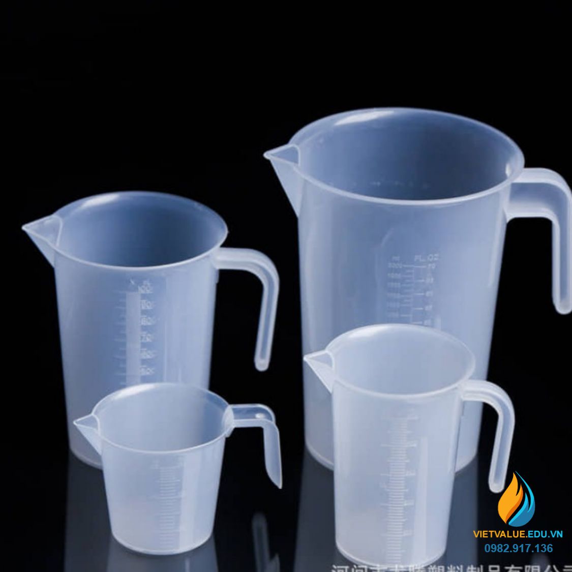 Ca đong hóa chất bằng nhựa PP trong, thành cao, dung tích 2000ml